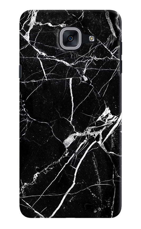 Black Marble Pattern Samsung J7 Max Hard Case Back Cover by Casekaro