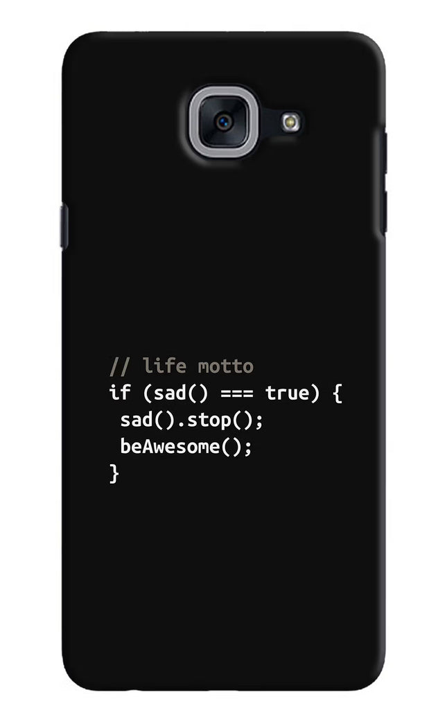 Life Motto Code Samsung J7 Max Hard Case Back Cover by Casekaro