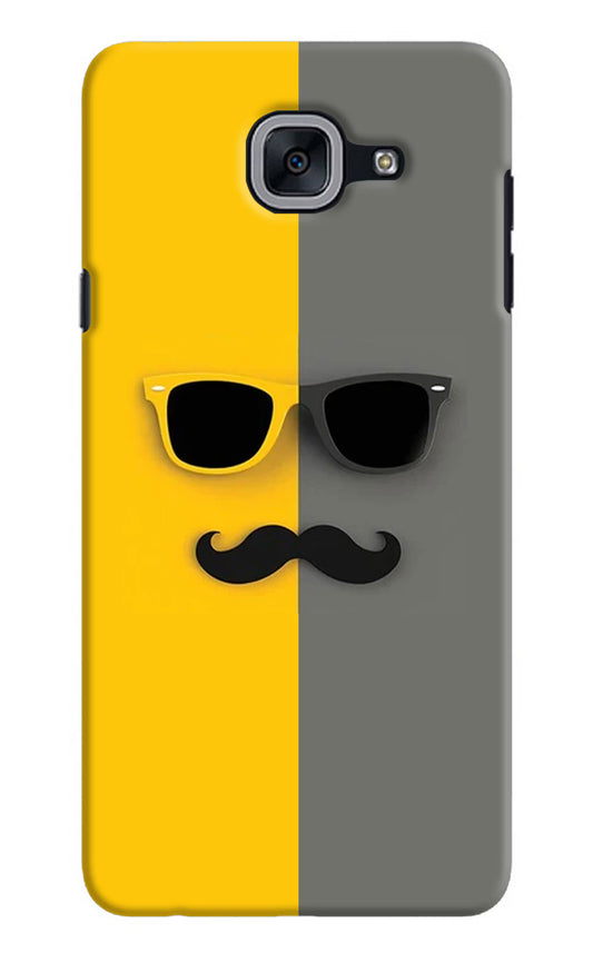 Sunglasses with Mustache Samsung J7 Max Hard Case Back Cover by Casekaro