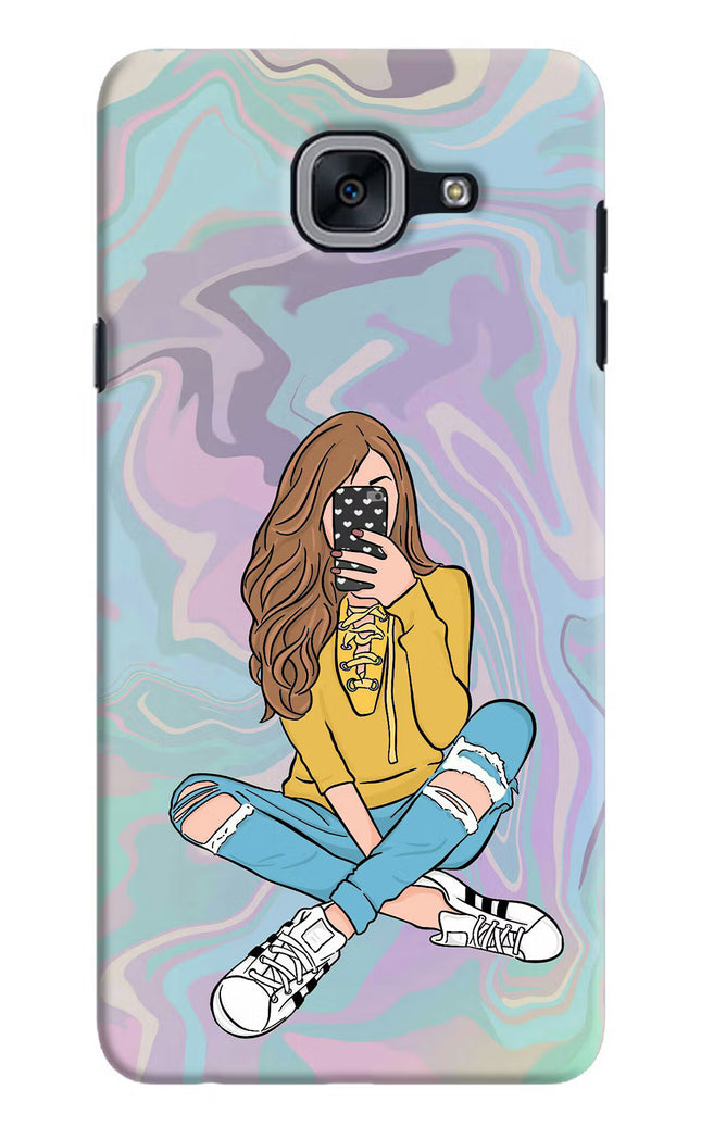 Selfie Girl Samsung J7 Max Hard Case Back Cover by Casekaro