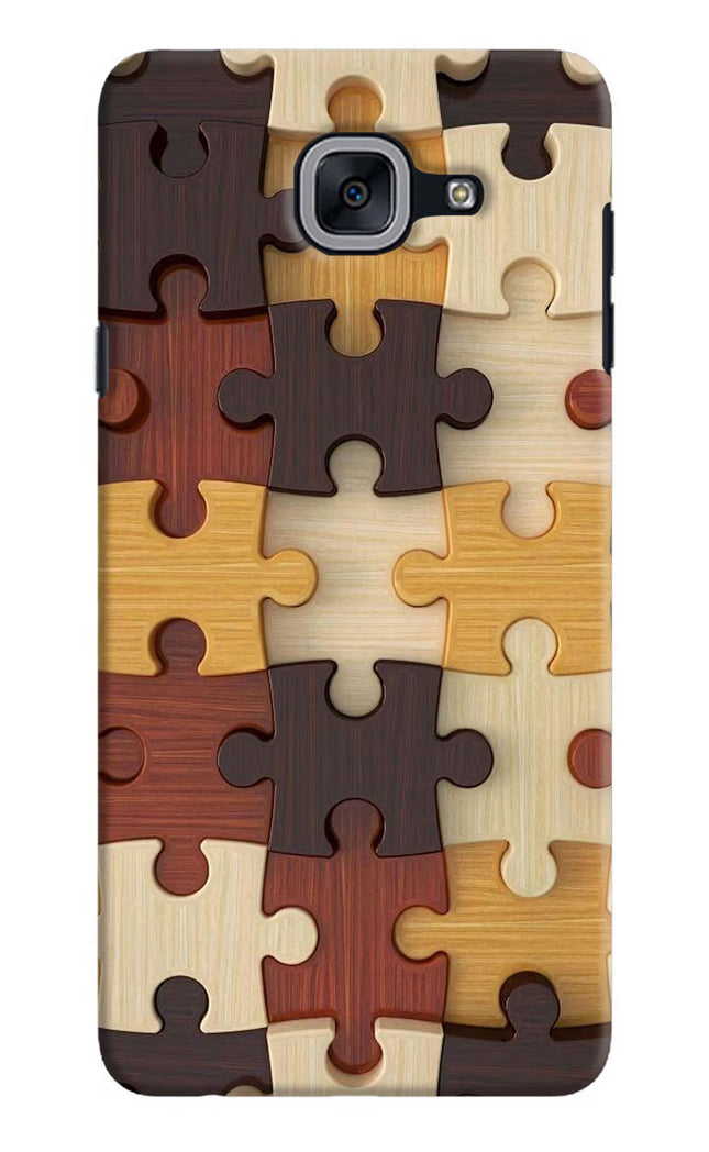Wooden Puzzle Samsung J7 Max Hard Case Back Cover by Casekaro