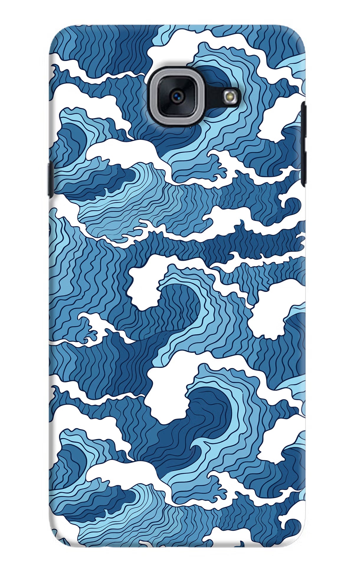 Blue Waves Samsung J7 Max Hard Case Back Cover by Casekaro
