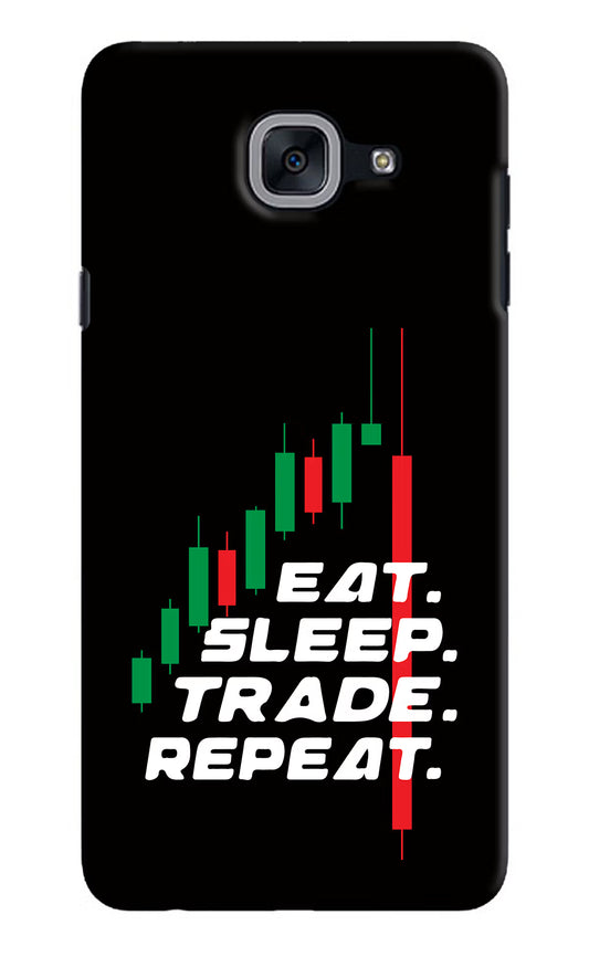 Eat Sleep Trade Repeat Samsung J7 Max Hard Case Back Cover by Casekaro