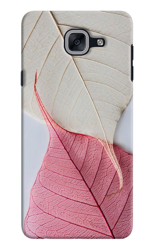 White Pink Leaf Samsung J7 Max Hard Case Back Cover by Casekaro