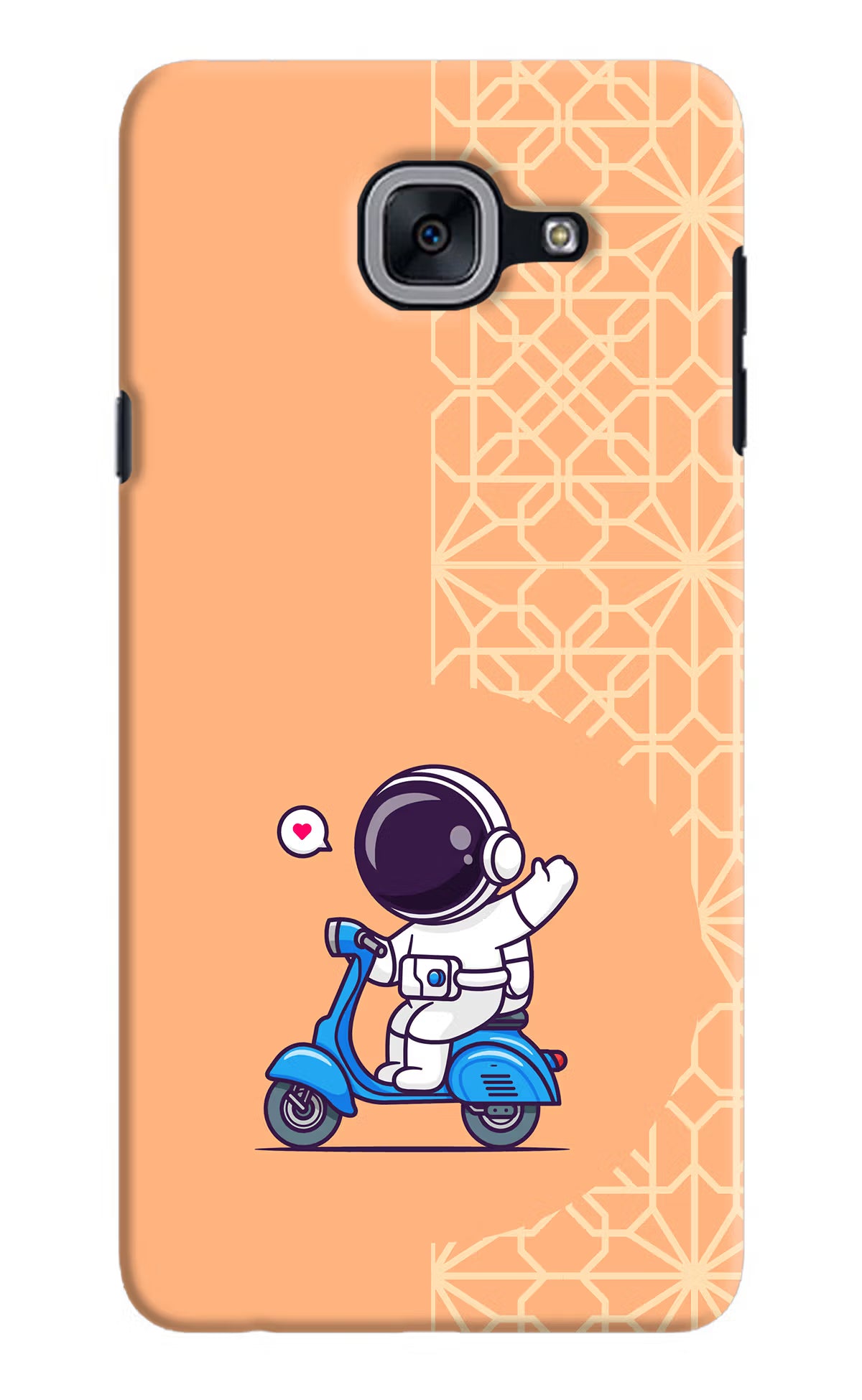 Cute Astronaut Riding Samsung J7 Max Hard Case Back Cover by Casekaro