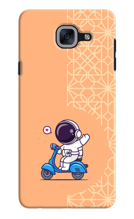 Cute Astronaut Riding Samsung J7 Max Hard Case Back Cover by Casekaro