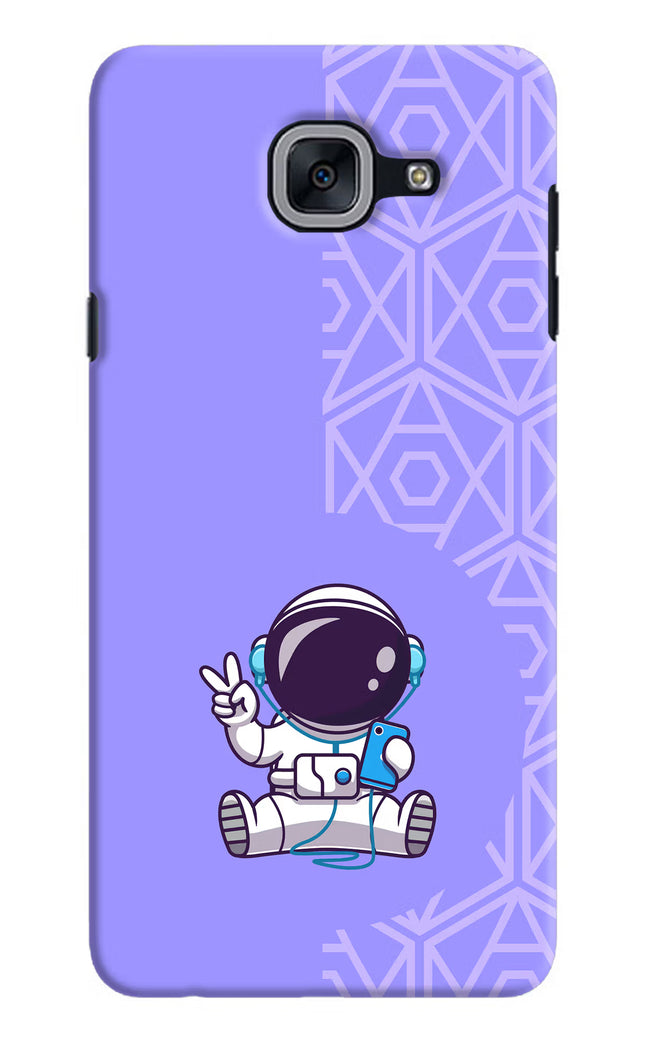 Cute Astronaut Chilling Samsung J7 Max Hard Case Back Cover by Casekaro