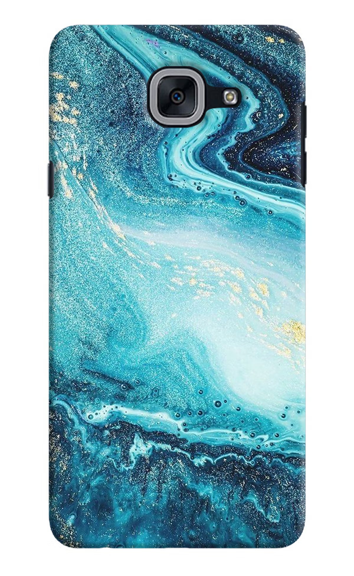 Blue Glitter Marble Samsung J7 Max Hard Case Back Cover by Casekaro