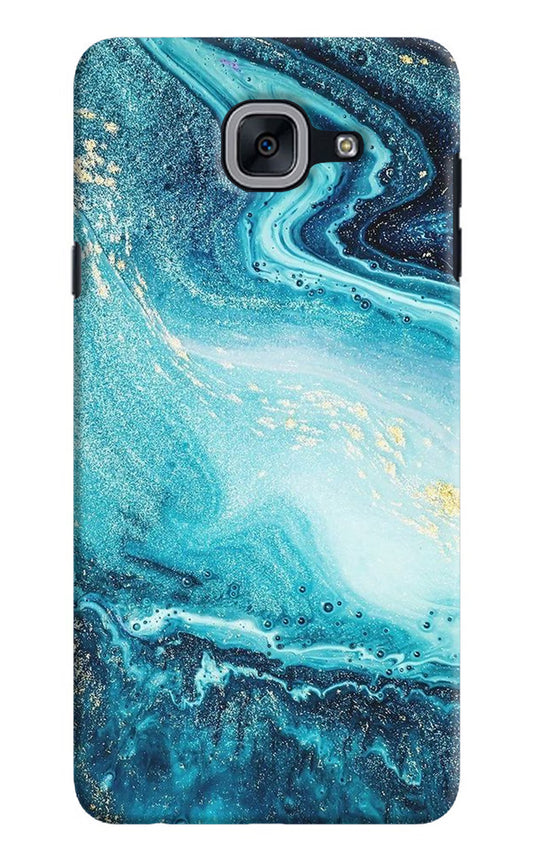 Blue Glitter Marble Samsung J7 Max Hard Case Back Cover by Casekaro