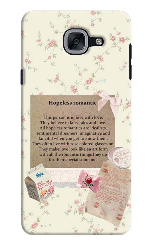 Hopeless Romantic Samsung J7 Max Hard Case Back Cover by Casekaro