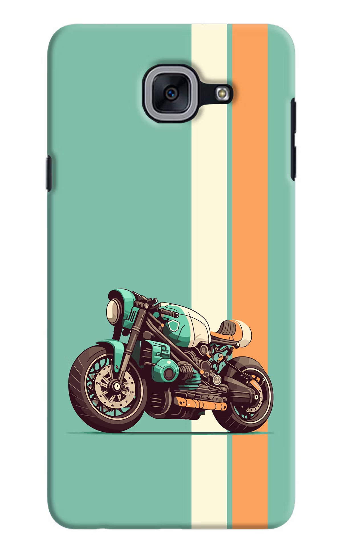 Striped Moto Drift Samsung J7 Max Hard Case Back Cover by Casekaro