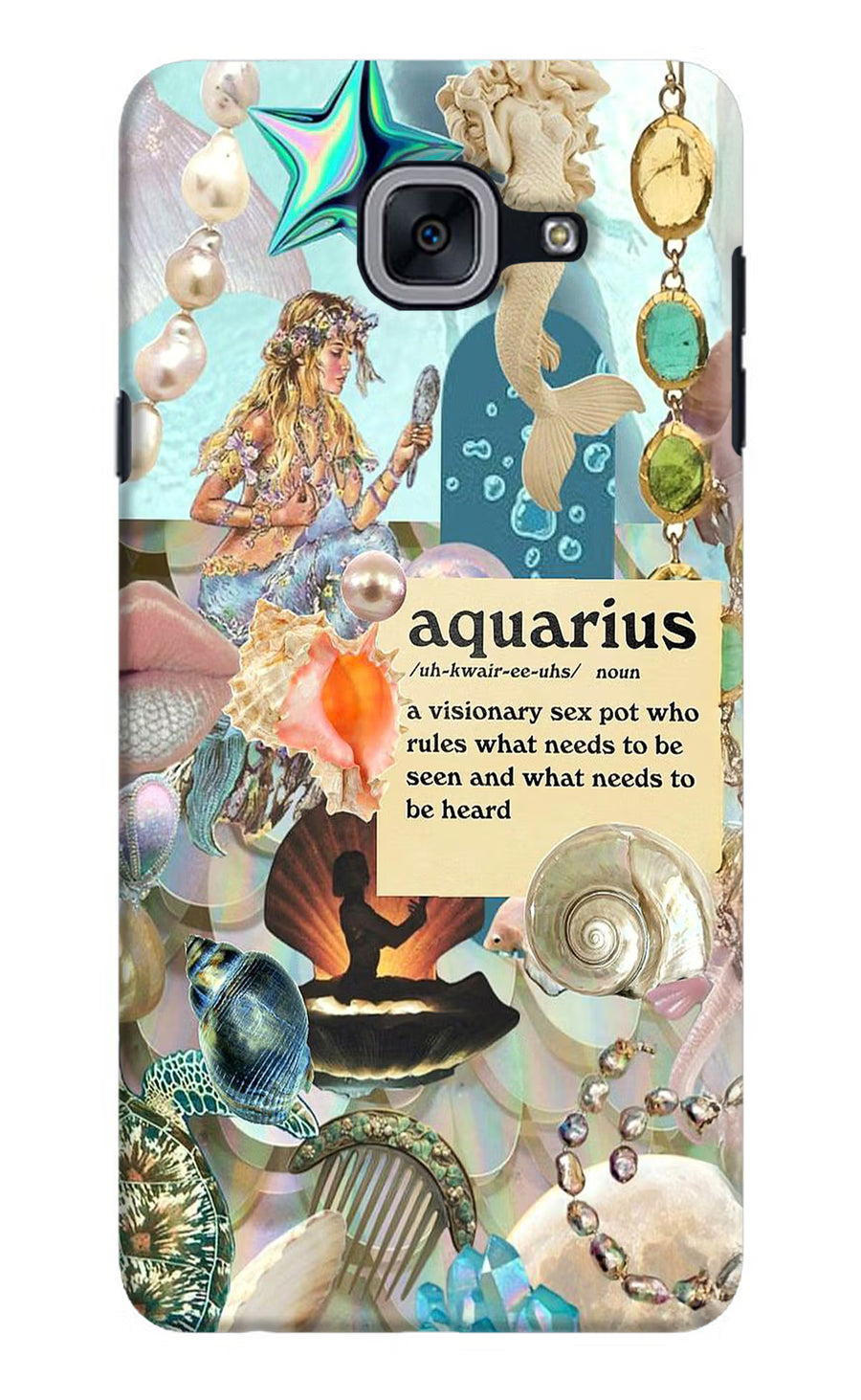 Aquarius Zodiac Samsung J7 Max Back Cover, Hard case