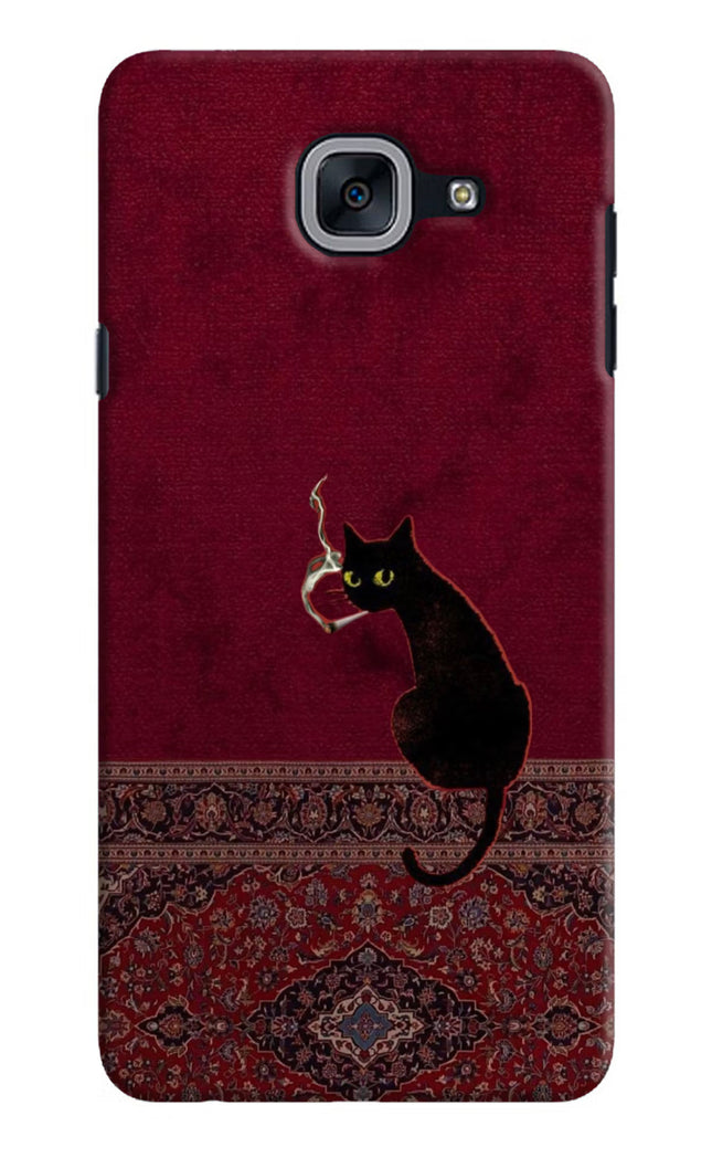 Midnight Cat Samsung J7 Max Hard Case Back Cover by Casekaro