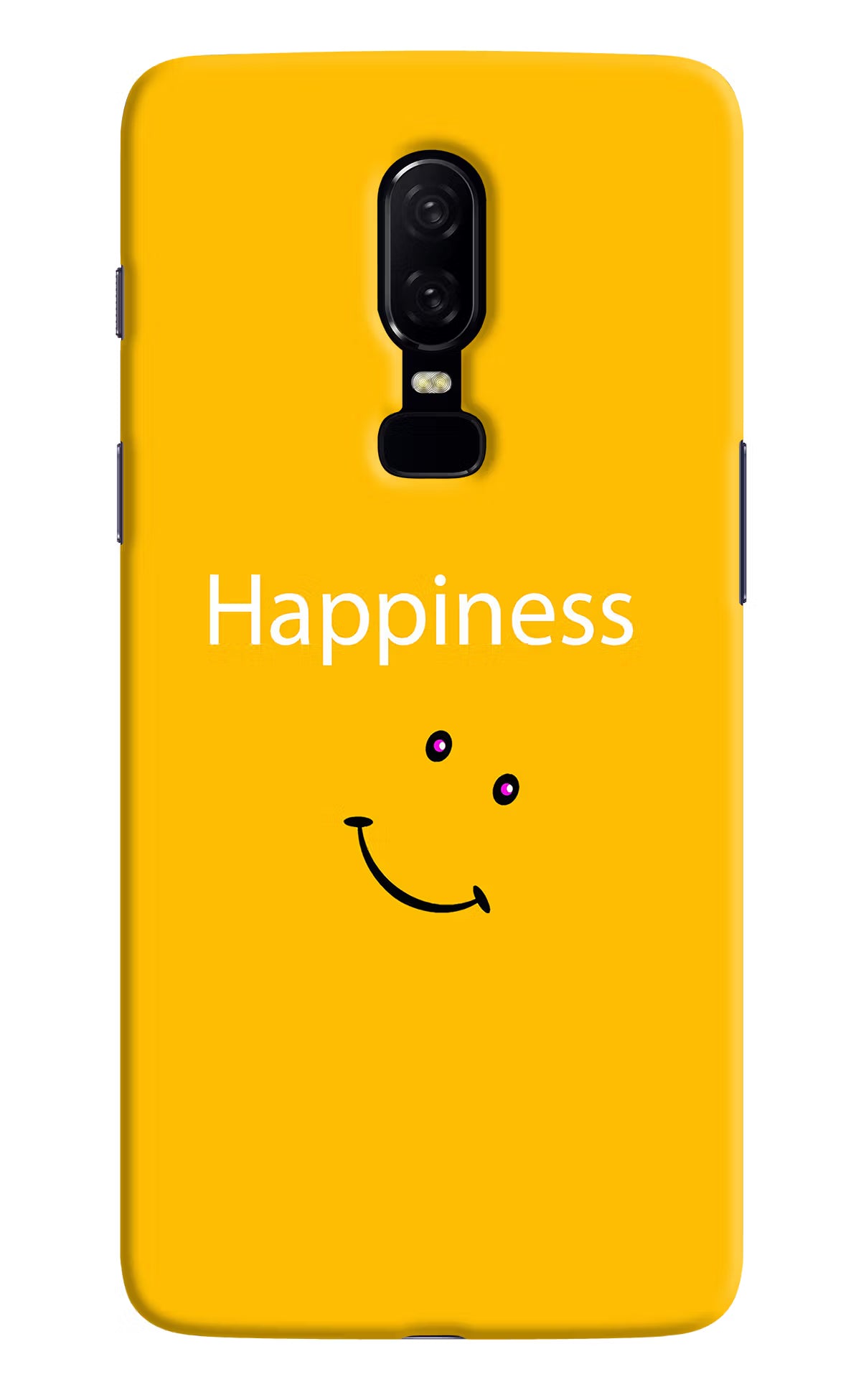 Happiness With Smiley Oneplus 6 Hard Case Back Cover by Casekaro