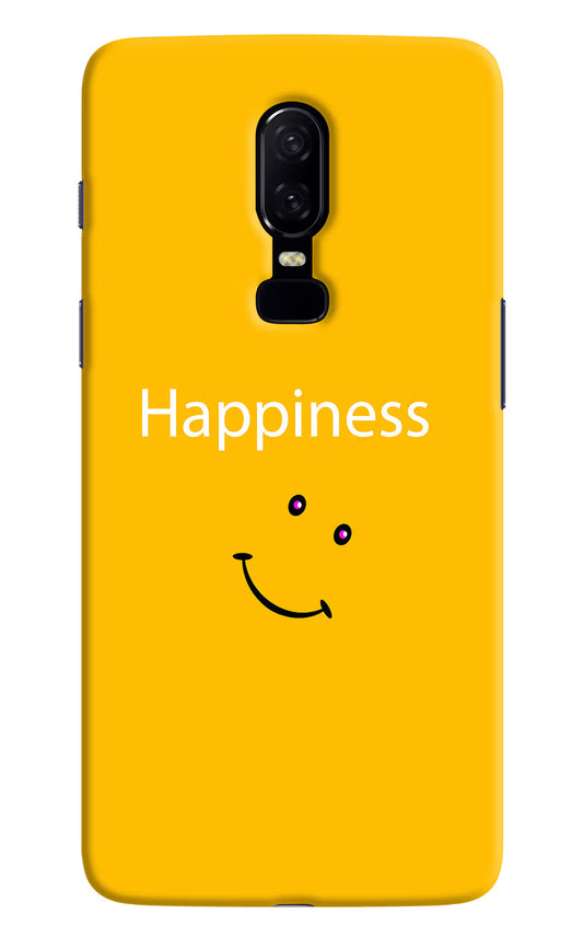 Happiness With Smiley Oneplus 6 Hard Case Back Cover by Casekaro