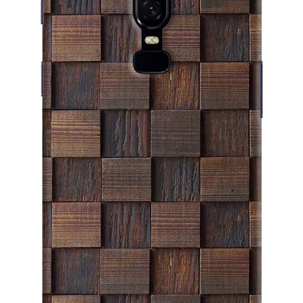 Wooden Cube Design Oneplus 6 Hard Case Back Cover by Casekaro
