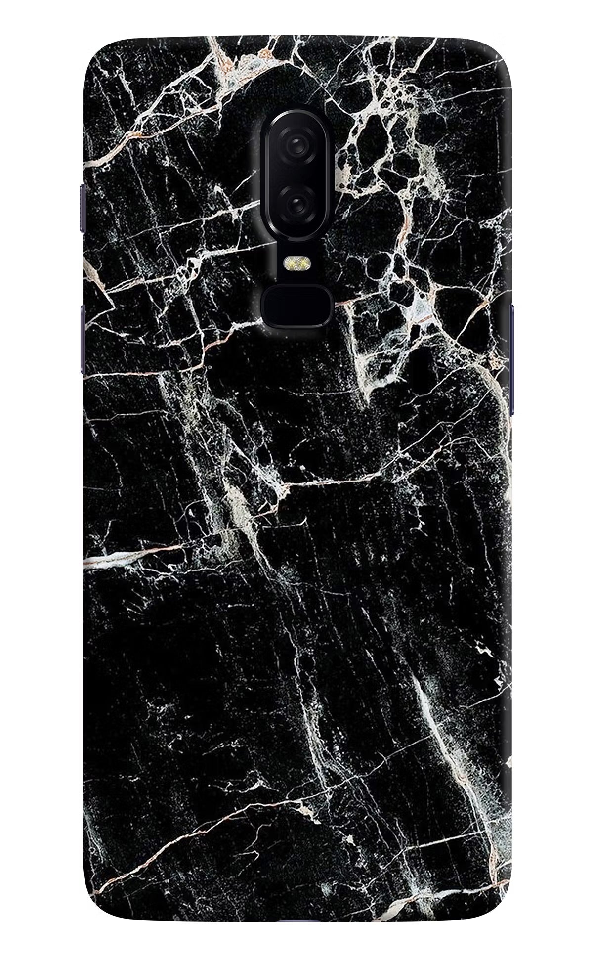 Black Marble Texture Oneplus 6 Hard Case Back Cover by Casekaro