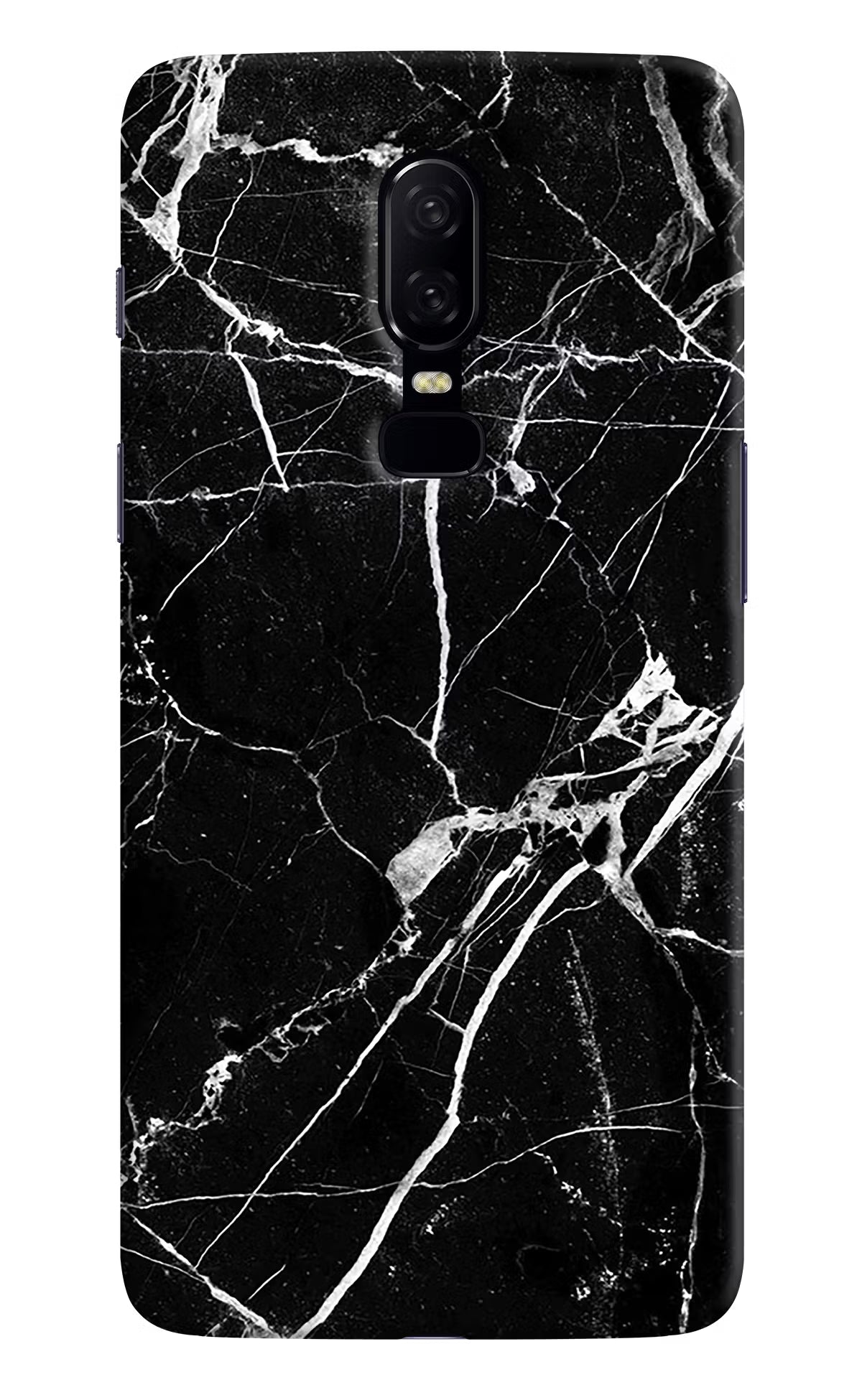 Black Marble Pattern Oneplus 6 Hard Case Back Cover by Casekaro
