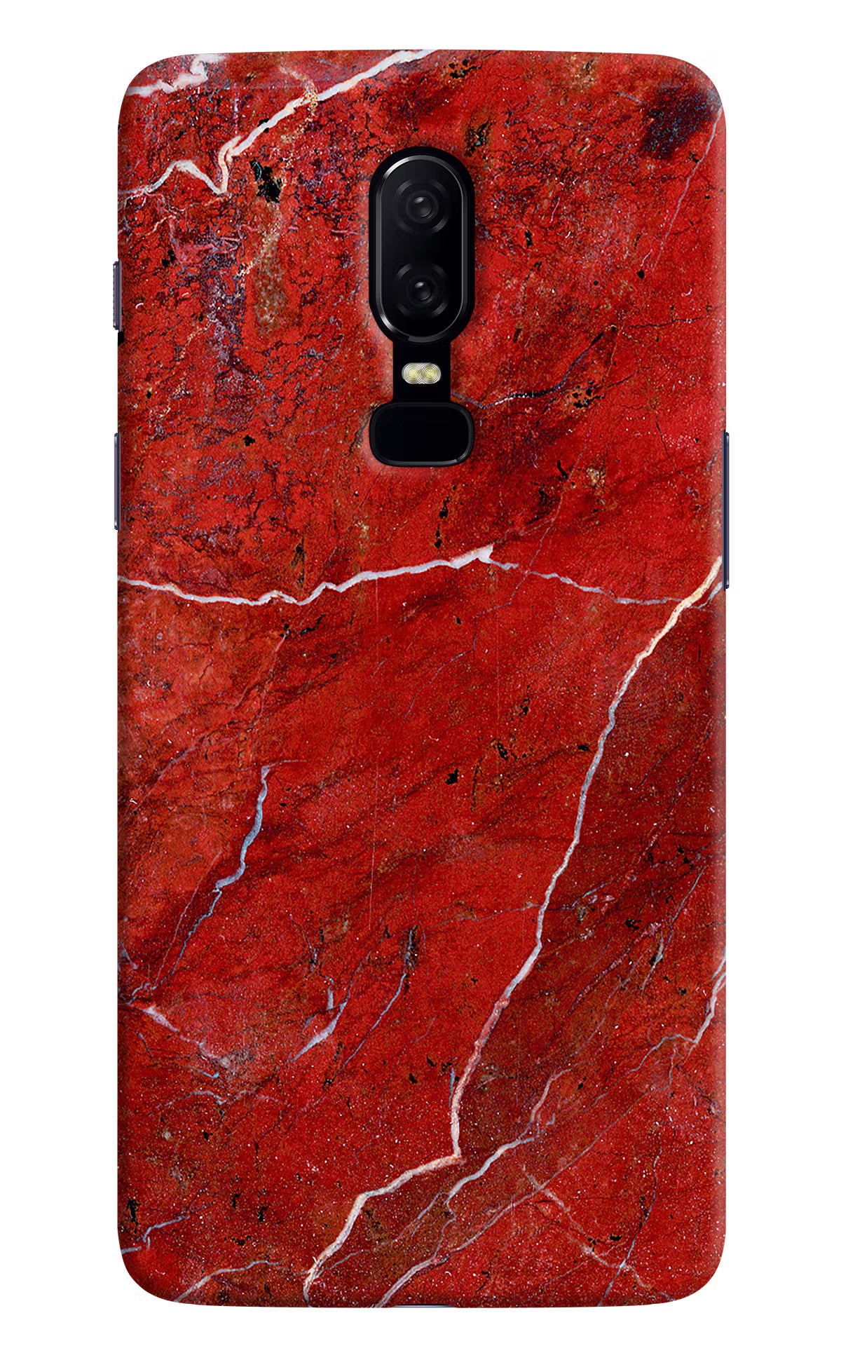 Red Marble Design Oneplus 6 Hard Case Back Cover by Casekaro
