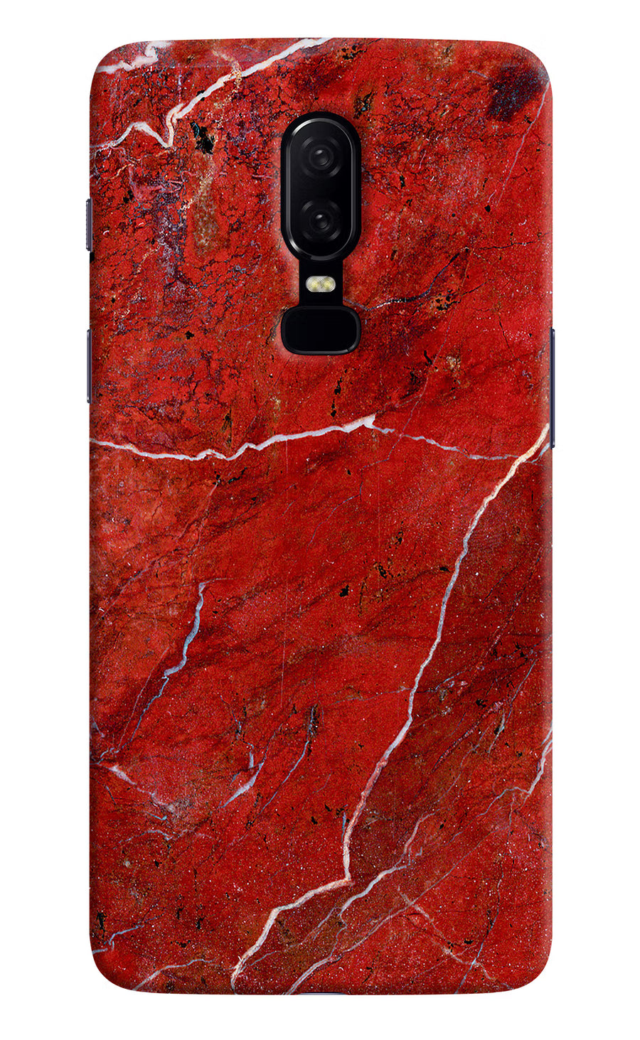 Red Marble Design Oneplus 6 Back Cover, Hard case