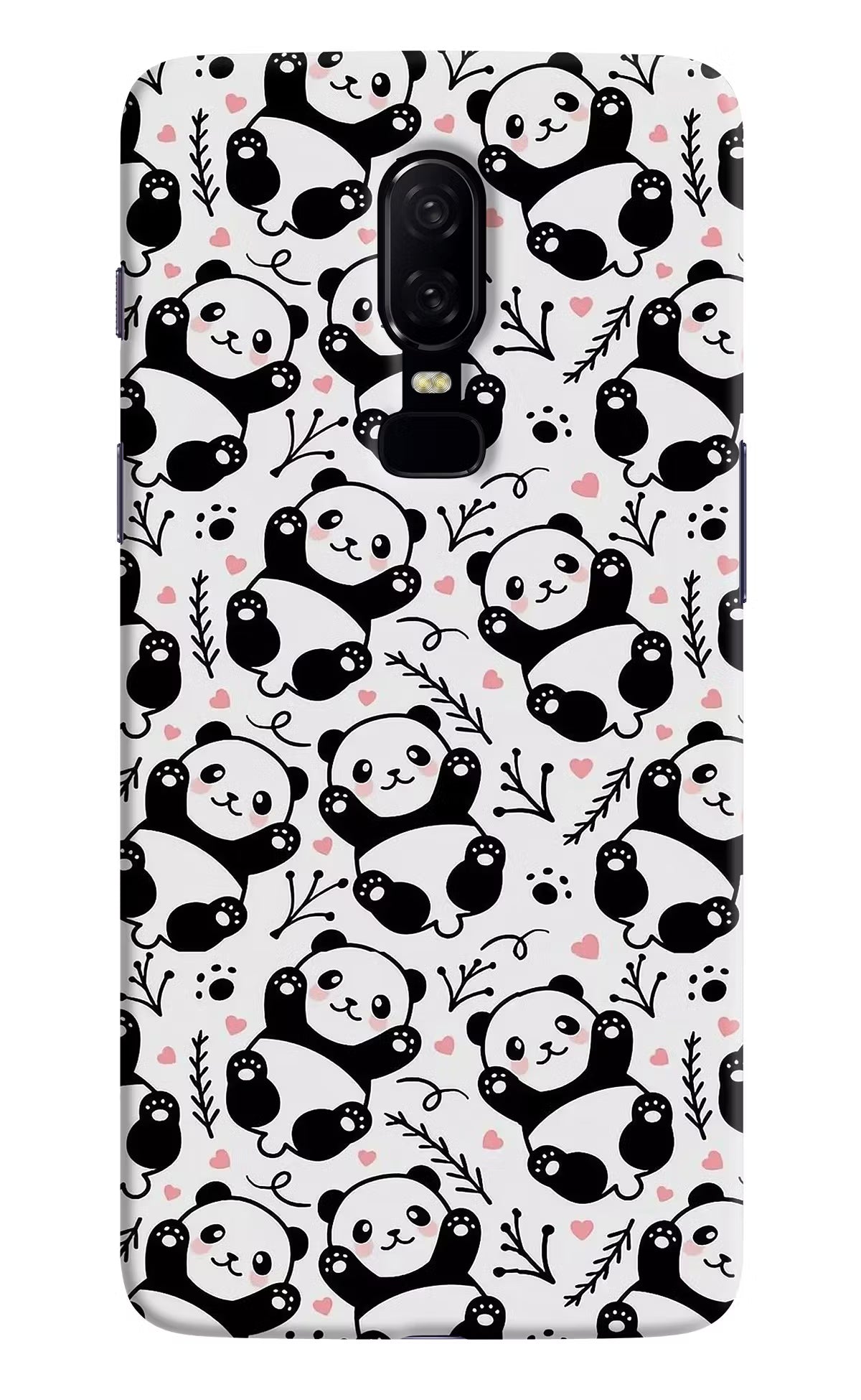 Cute Panda Oneplus 6 Hard Case Back Cover by Casekaro
