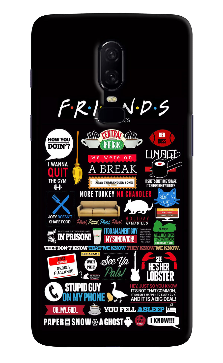 FRIENDS Oneplus 6 Back Cover, Hard case