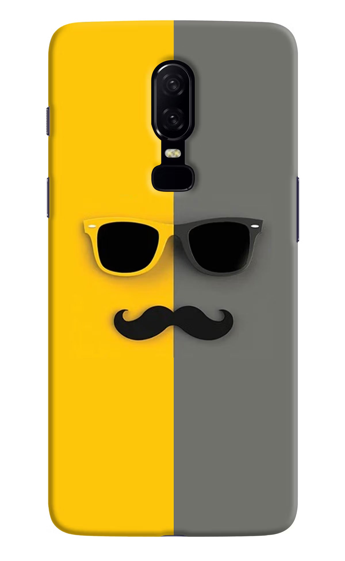 Sunglasses with Mustache Oneplus 6 Hard Case Back Cover by Casekaro