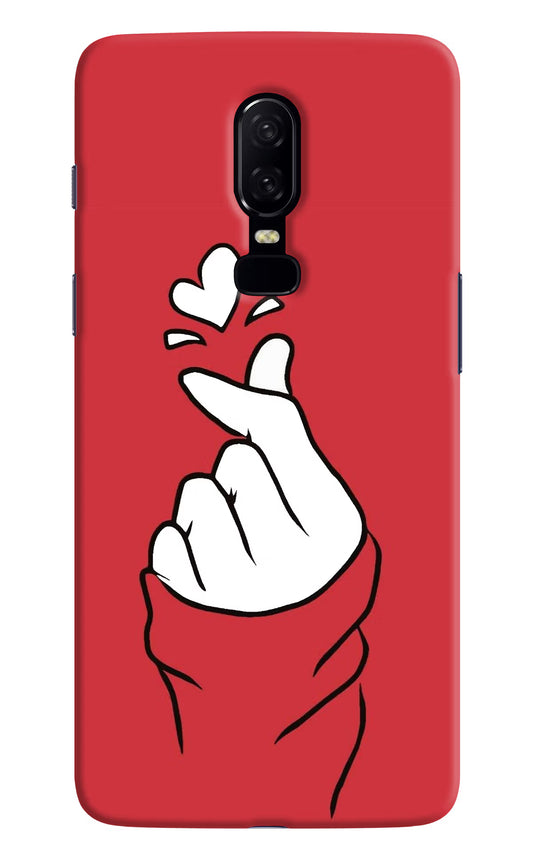 Korean Love Sign Oneplus 6 Hard Case Back Cover by Casekaro
