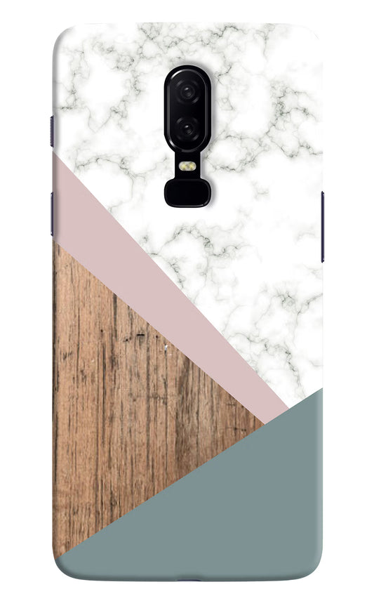 Marble wood Abstract Oneplus 6 Hard Case Back Cover by Casekaro