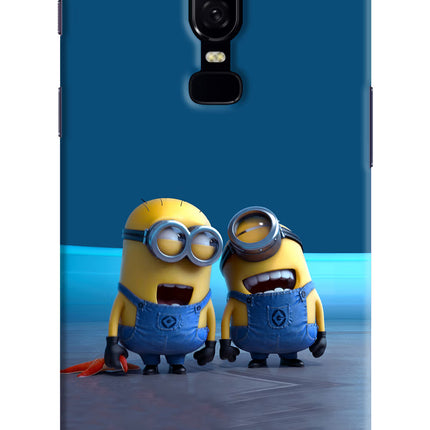 Minion Laughing Oneplus 6 Hard Case Back Cover by Casekaro