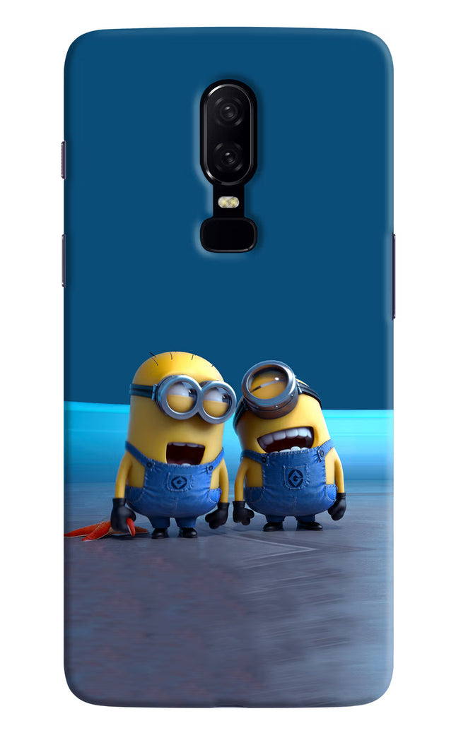 Minion Laughing Oneplus 6 Hard Case Back Cover by Casekaro