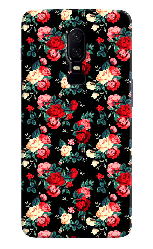 Rose Pattern Oneplus 6 Hard Case Back Cover by Casekaro