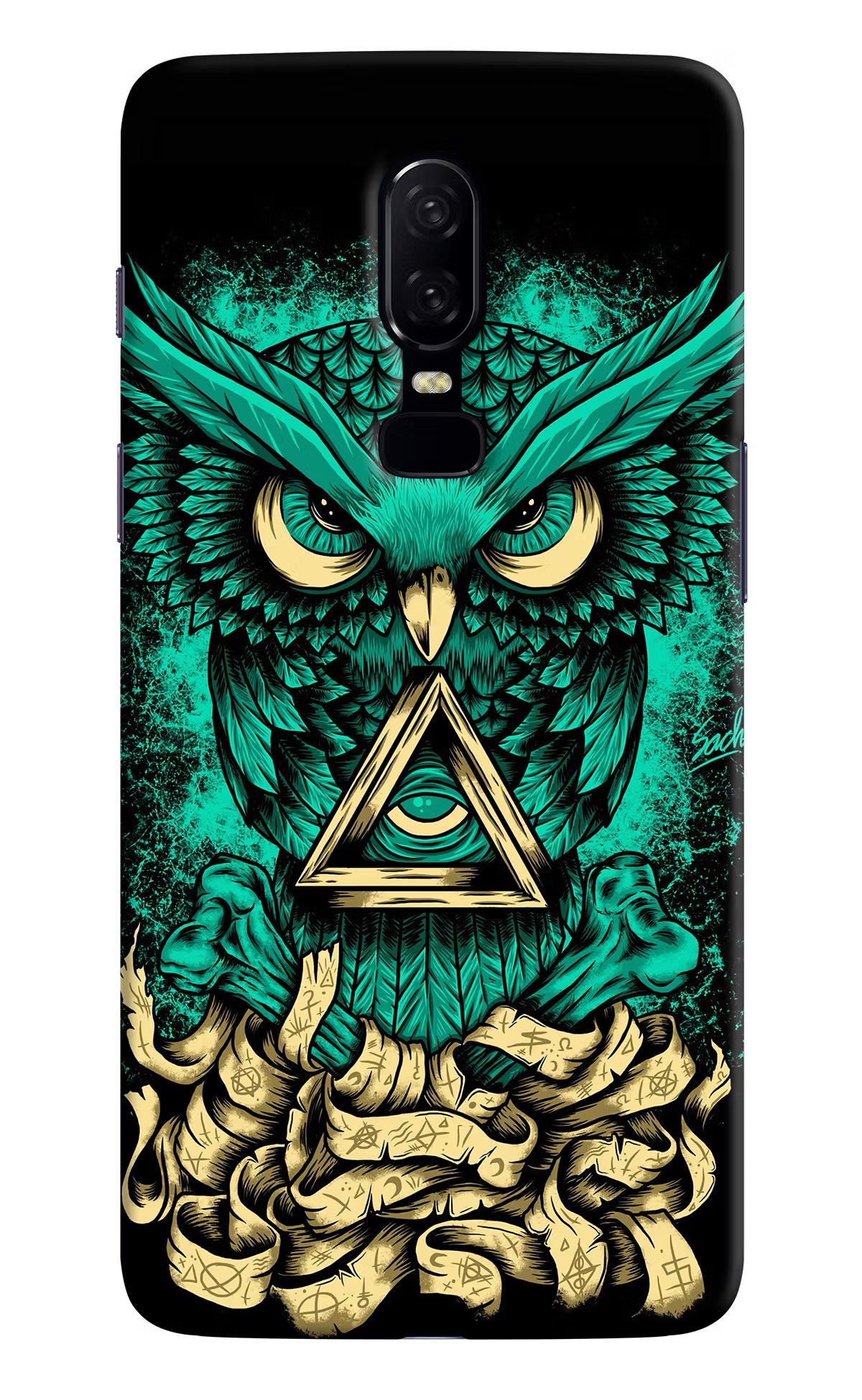 Green Owl Oneplus 6 Hard Case Back Cover by Casekaro