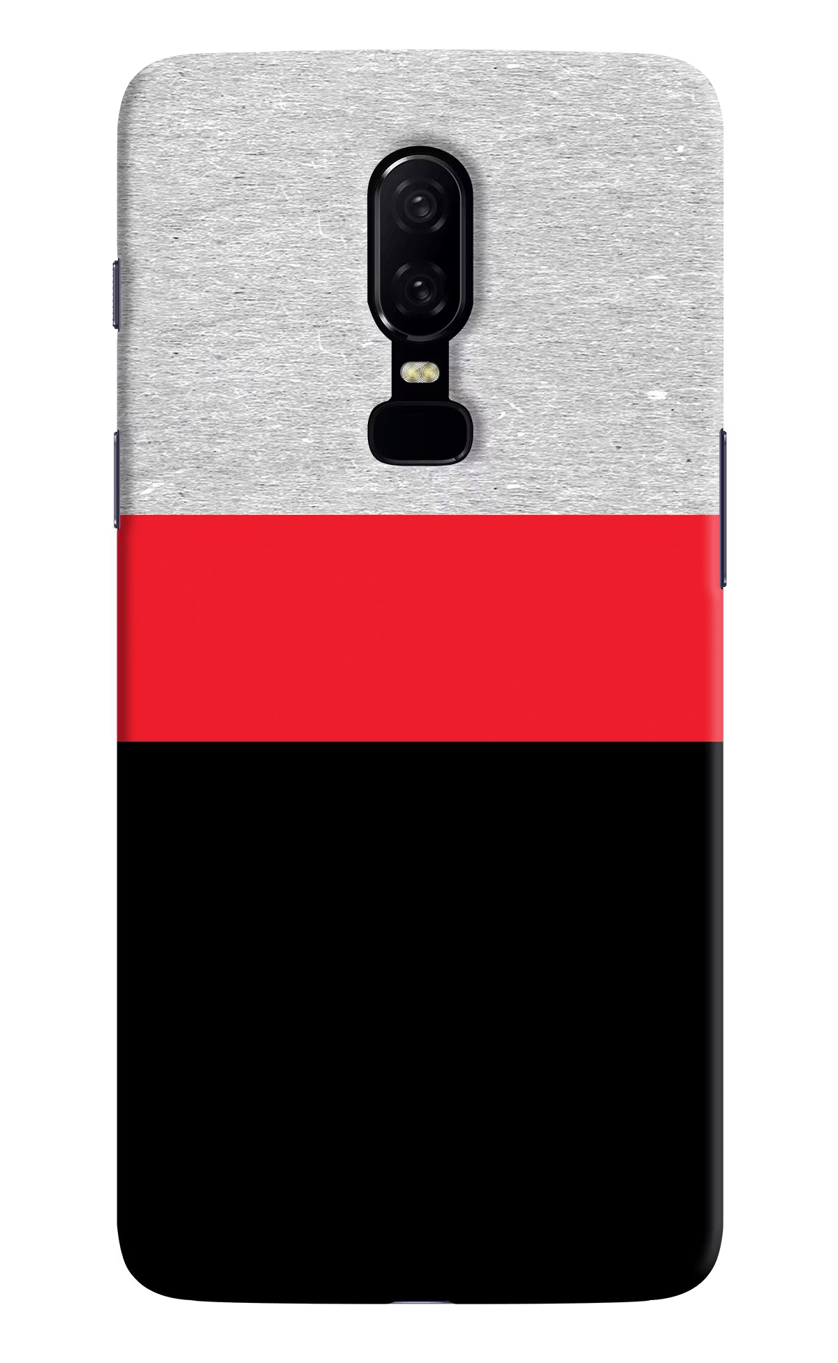 Tri Color Pattern Oneplus 6 Hard Case Back Cover by Casekaro