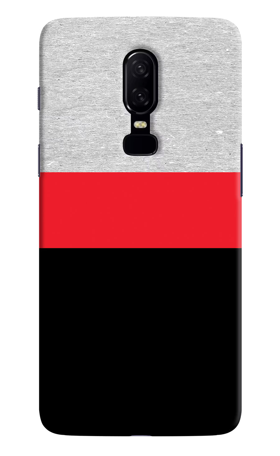 Tri Color Pattern Oneplus 6 Back Cover, Hard case