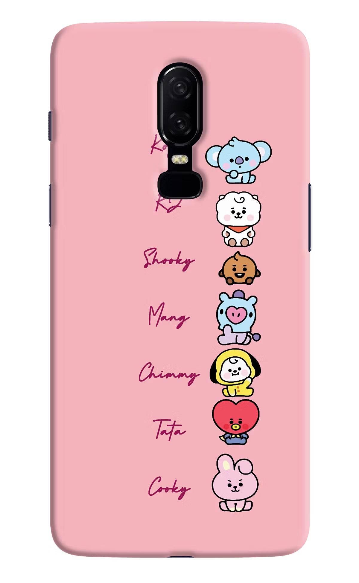 BTS names Oneplus 6 Hard Case Back Cover by Casekaro