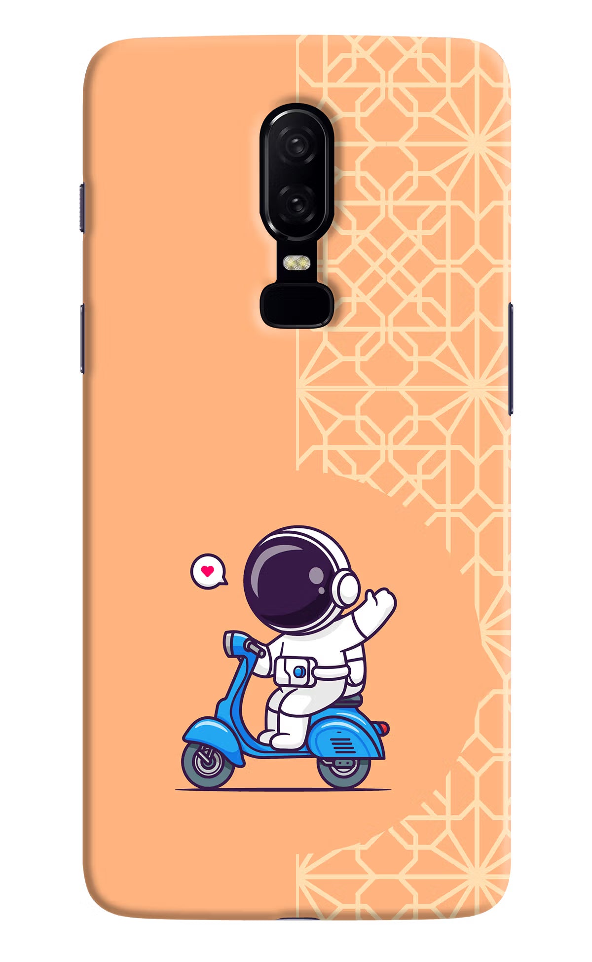 Cute Astronaut Riding Oneplus 6 Hard Case Back Cover by Casekaro