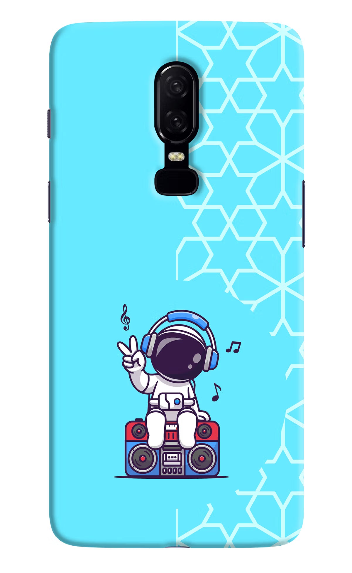 Cute Astronaut Chilling Oneplus 6 Hard Case Back Cover by Casekaro
