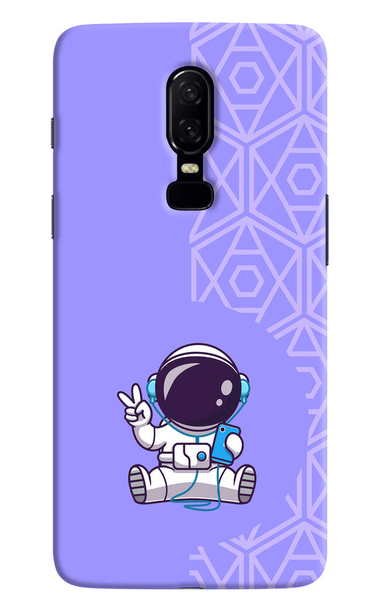 Cute Astronaut Chilling Oneplus 6 Hard Case Back Cover by Casekaro