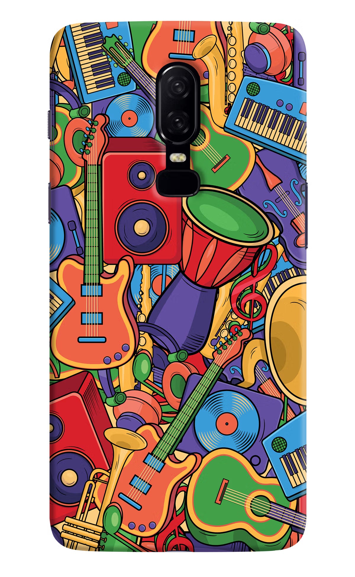 Music Instrument Doodle Oneplus 6 Hard Case Back Cover by Casekaro