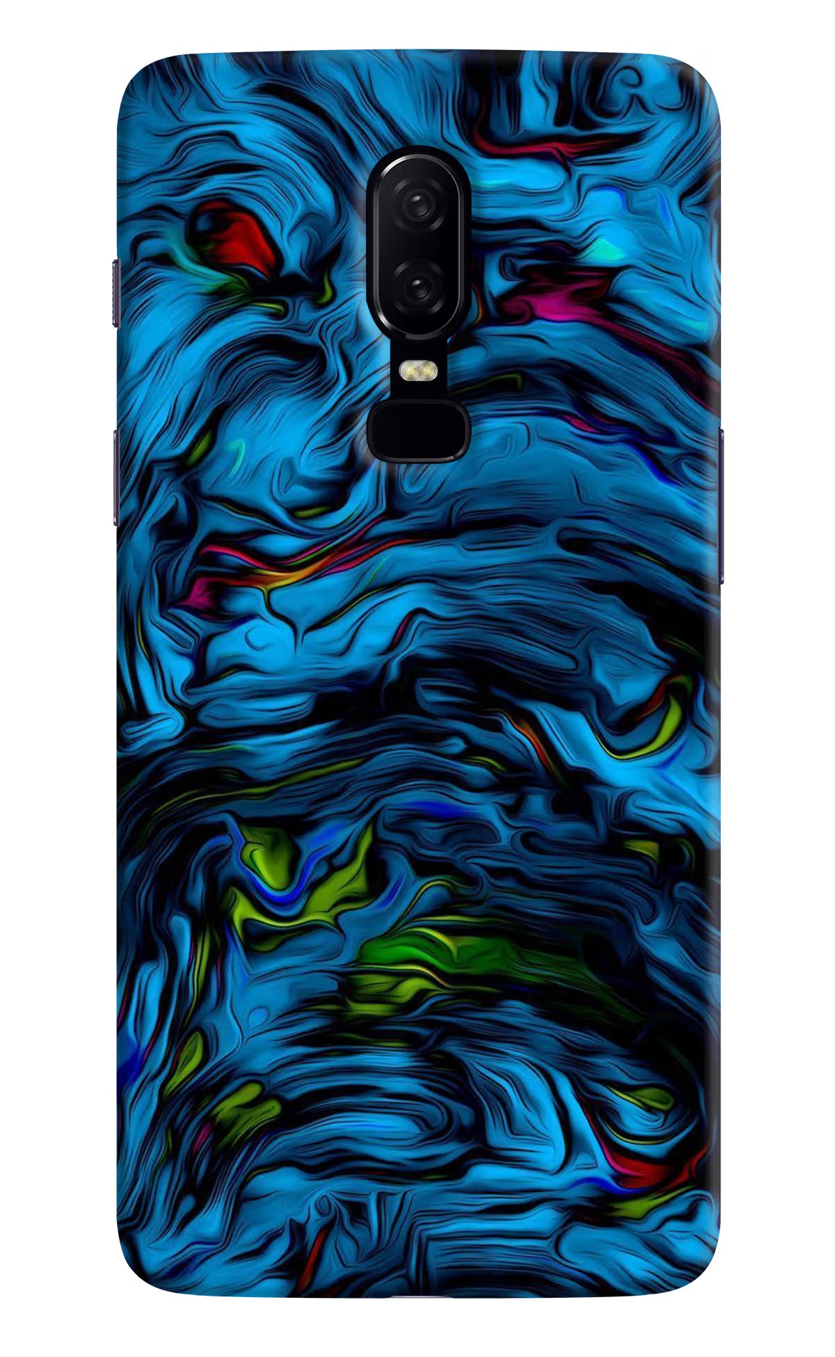 Dark Blue Abstract Oneplus 6 Hard Case Back Cover by Casekaro