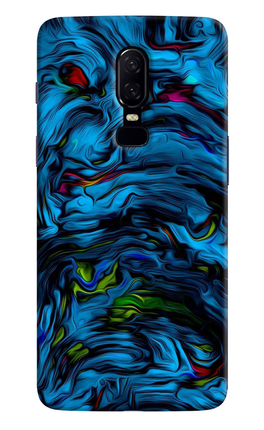 Dark Blue Abstract Oneplus 6 Hard Case Back Cover by Casekaro