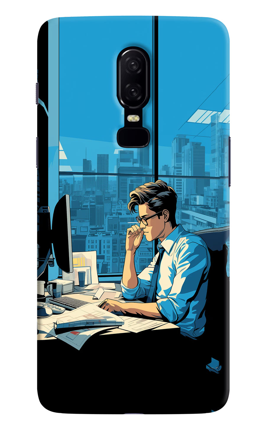 Focused Hustler (AI Generated) Oneplus 6 Back Cover, Hard case
