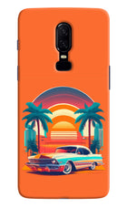Palm Drive 80s Oneplus 6 Hard Case Back Cover by Casekaro