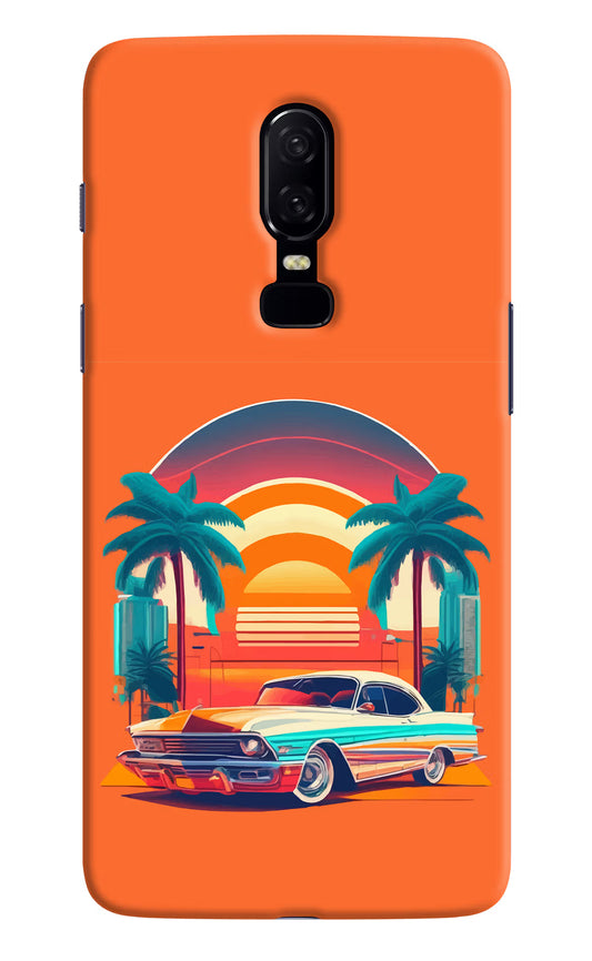 Palm Drive 80s Oneplus 6 Hard Case Back Cover by Casekaro