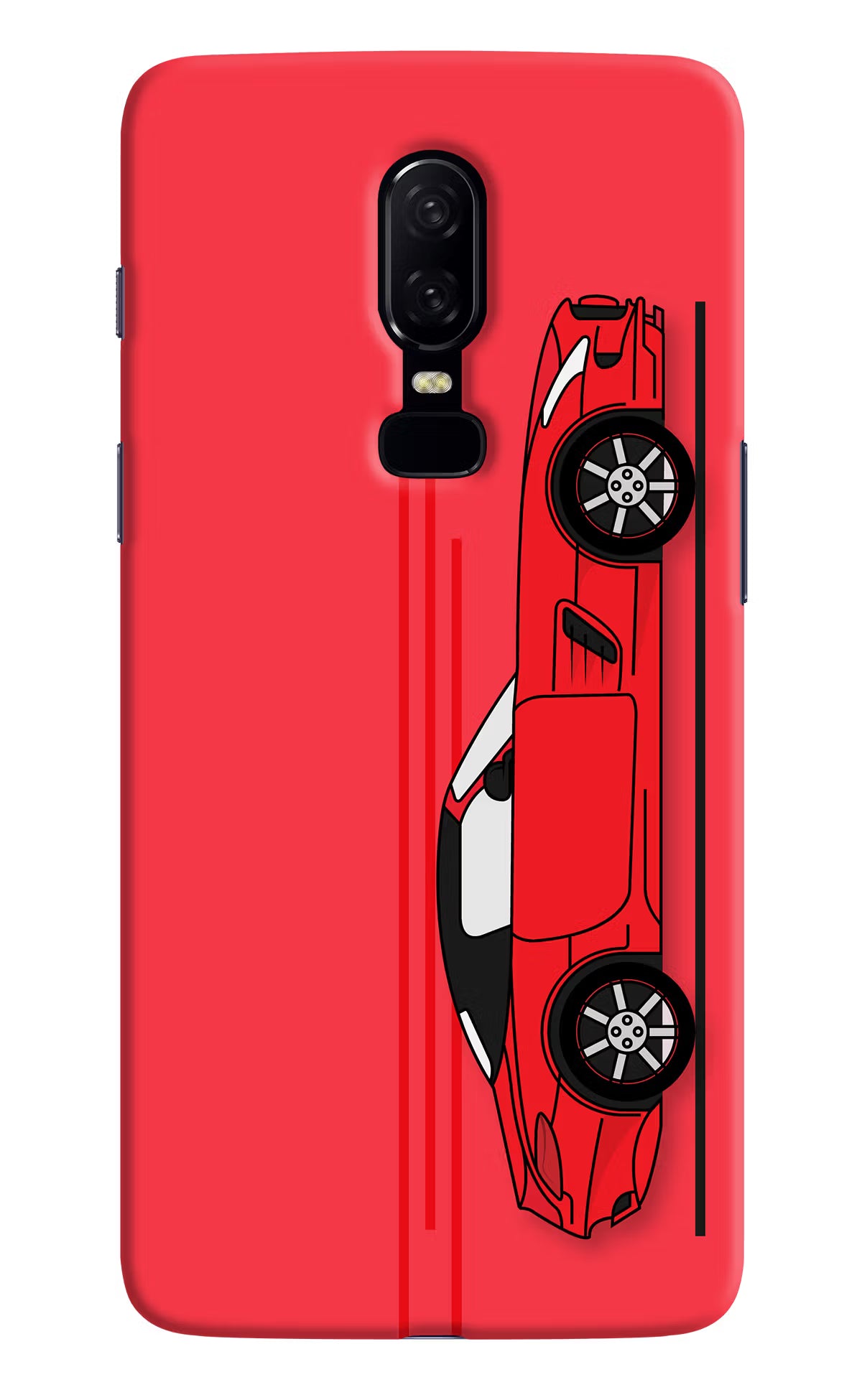 Red Velocity Oneplus 6 Hard Case Back Cover by Casekaro