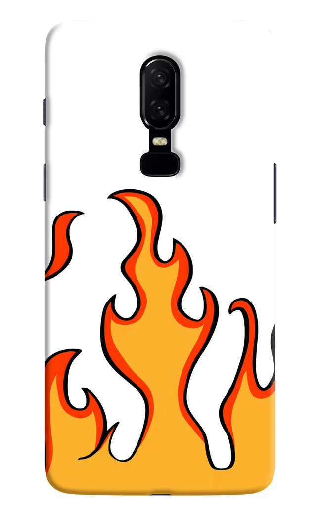 Fired Up – White Oneplus 6 Hard Case Back Cover by Casekaro