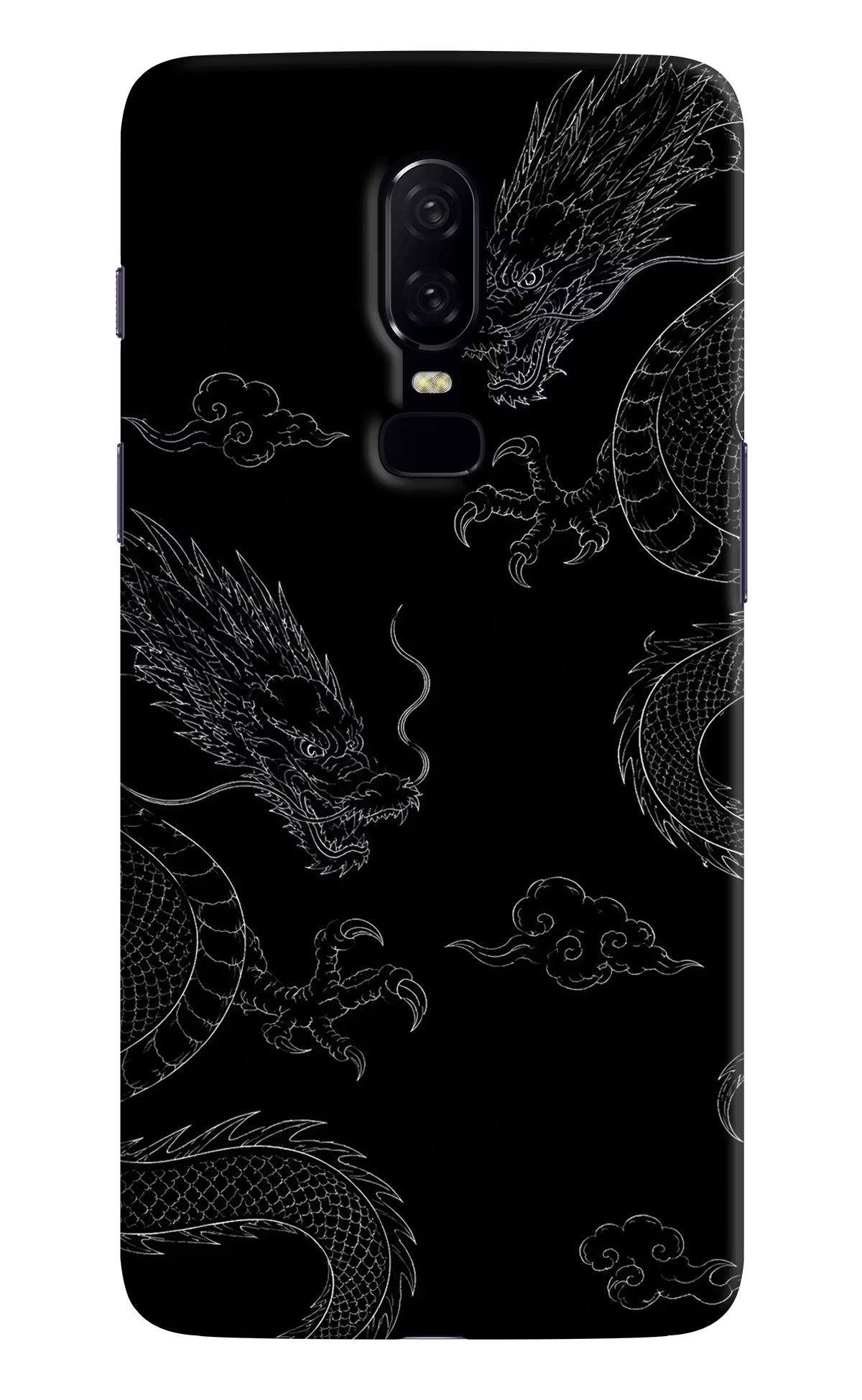 Twin Dragons Oneplus 6 Hard Case Back Cover by Casekaro