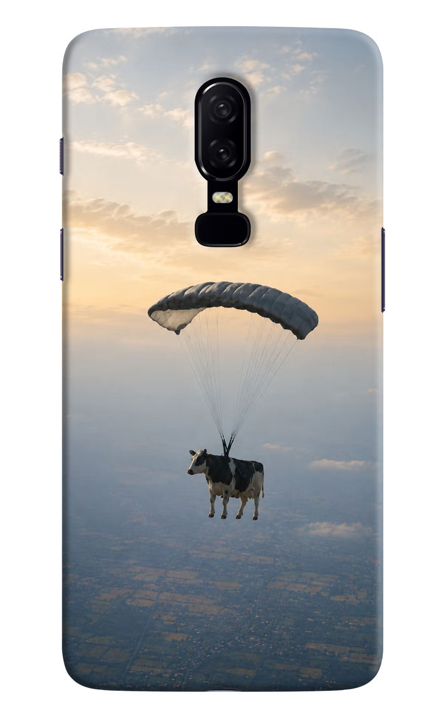 Skydiving Cow Oneplus 6 Back Cover, Hard case