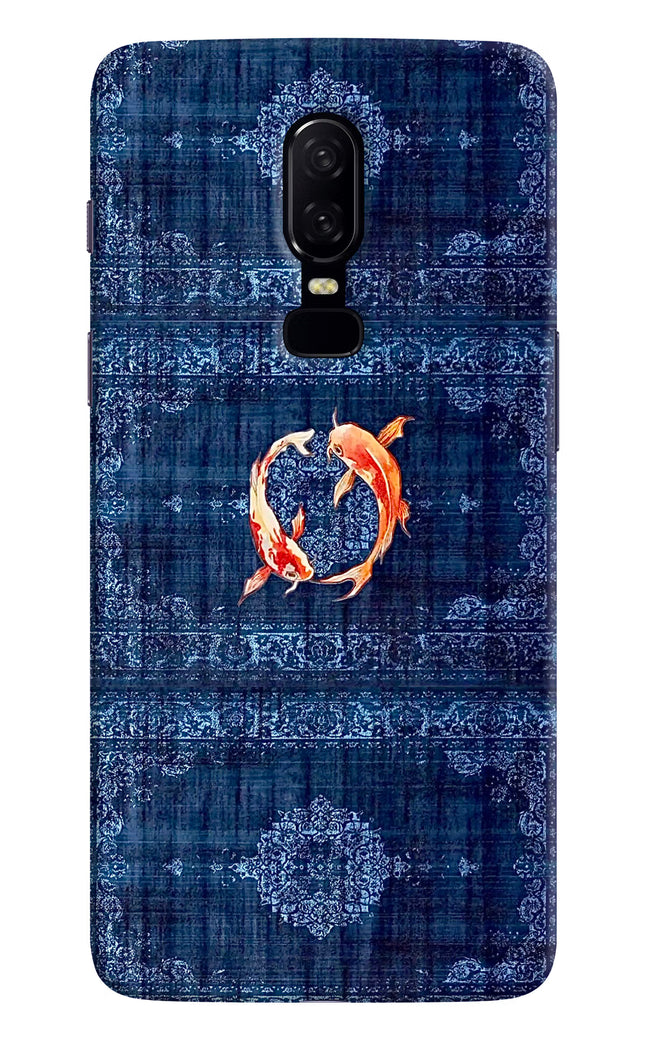 Koi Blue Oneplus 6 Hard Case Back Cover by Casekaro